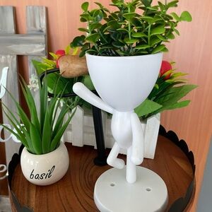 6x$15. White Planter with Greenery